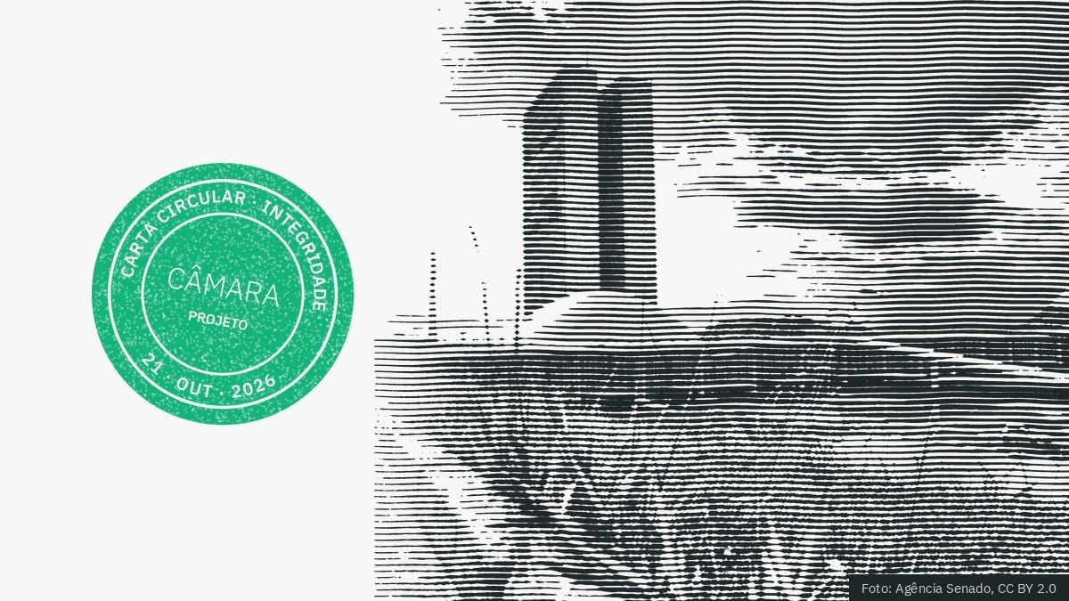 Gravura da fachada do Congresso Nacional, com o carimbo Carta Circular, Integridade, Câmara, Projeto, 21 de outubro de 2026