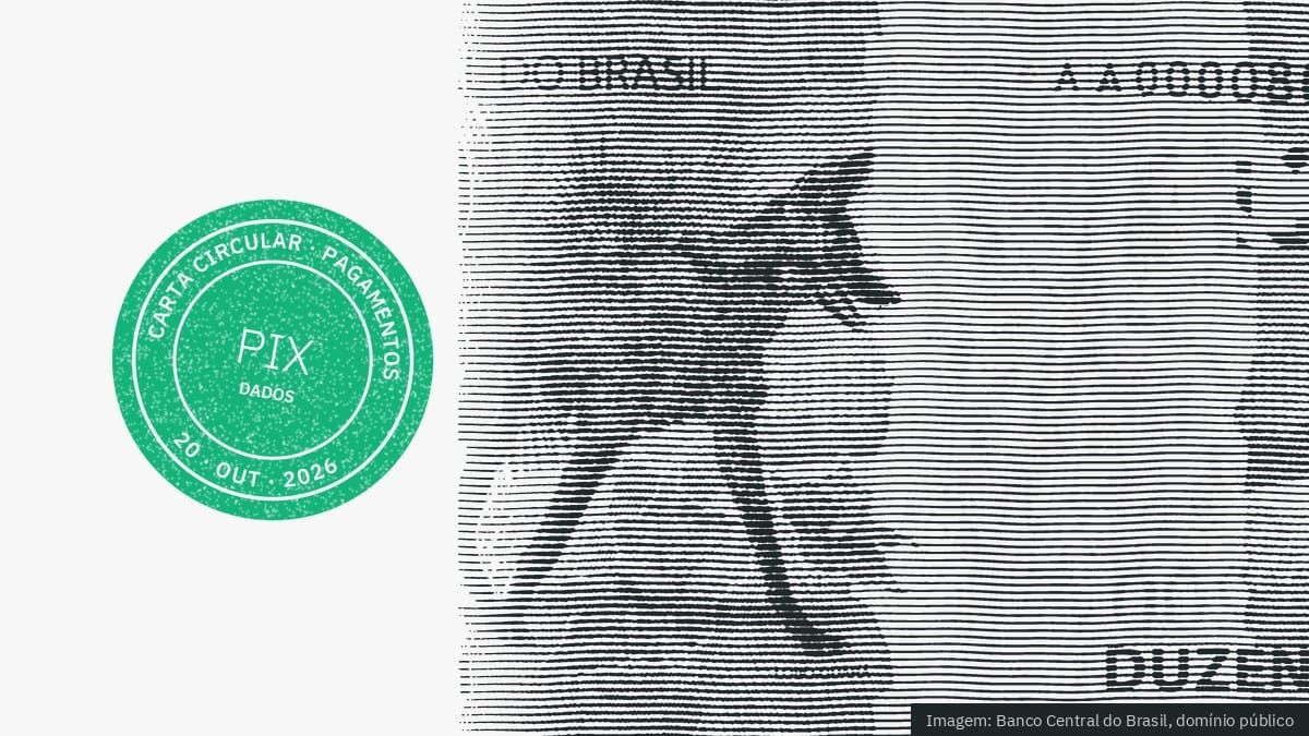 Cédula de R$ 200 em gravura, com o carimbo do Carta Circular com a sigla PIX e a palavra dados.