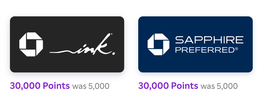 Chase Sapphire Preferred 30k+100k or Ink 30k+75k via Rakuten - EXPIRED