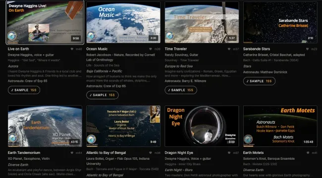 Capture d'écran de la page "All Movies" du site, proposant diverses vidéos au visionnage (et à l'écoute).