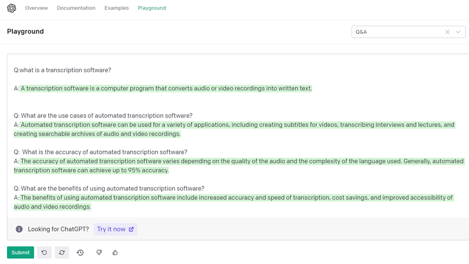 What is GPT3: Question-answer use case 
