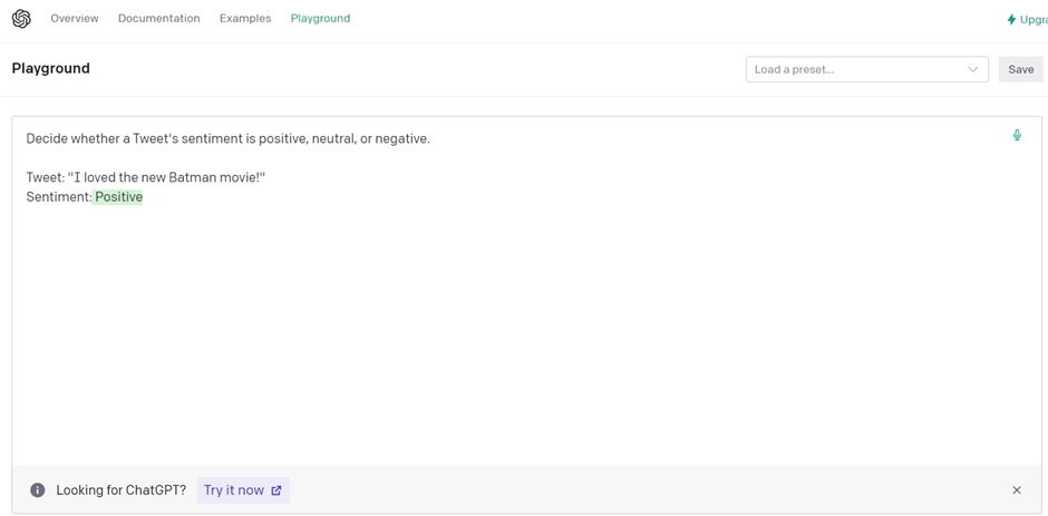 What is GPT3: sentiment analysis use case 