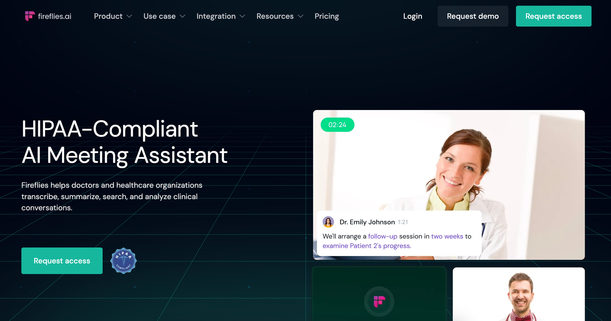 Clinical documentation with AI meeting assistant like Fireflies.ai
