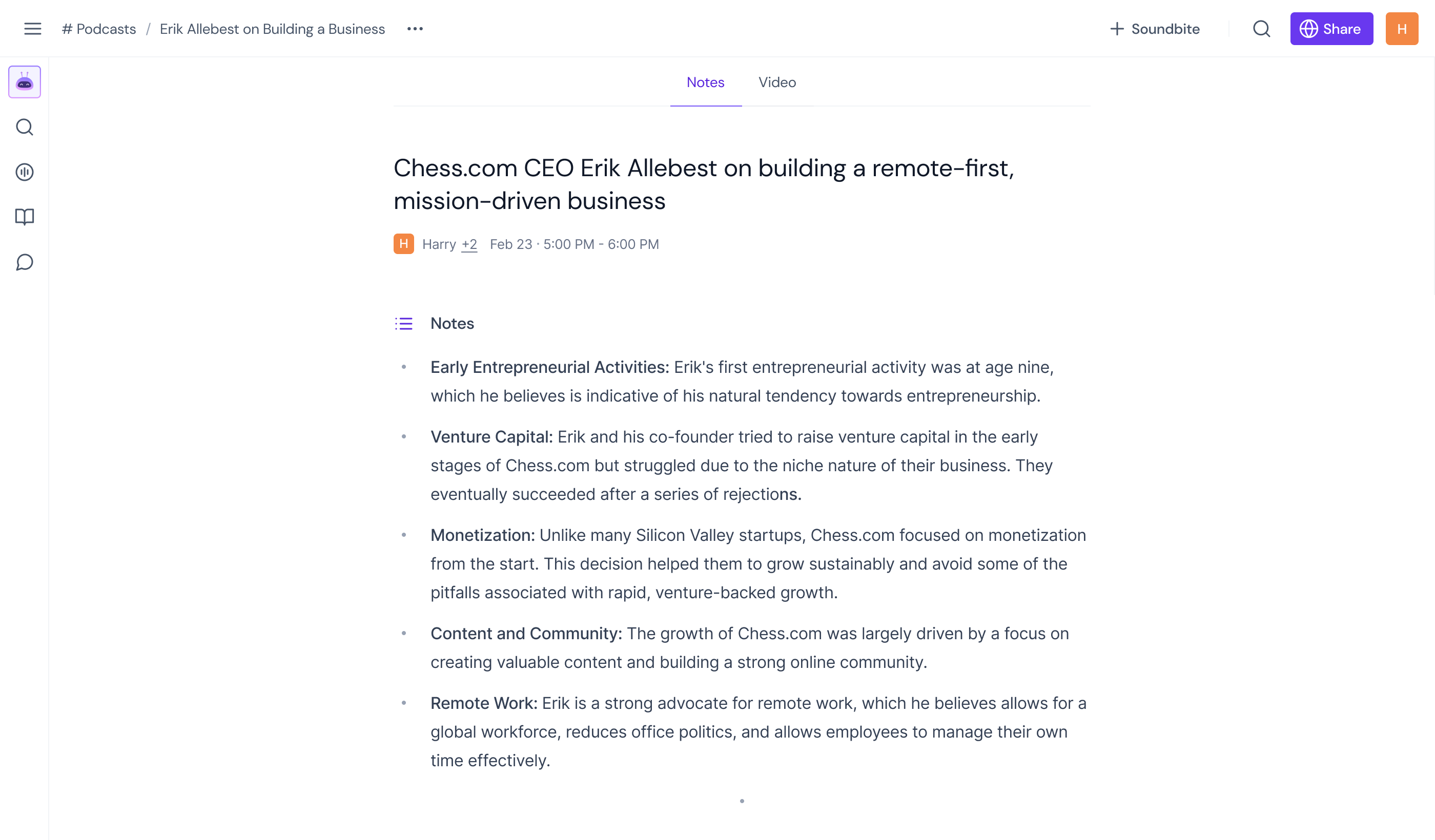 E1113 20VC with Harry Stebbings: Eric Allebest on Building a Business with No VC Funding—Summary by Fireflies.ai