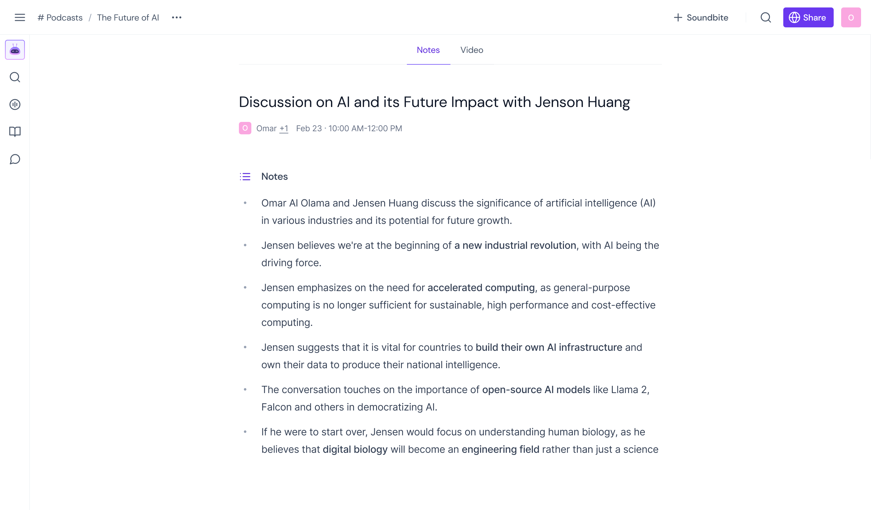 A Conversation with Jensen Huang of Nvidia: Who Will Shape the Future of AI? (Full Interview) | Summary powered by Fireflies.ai