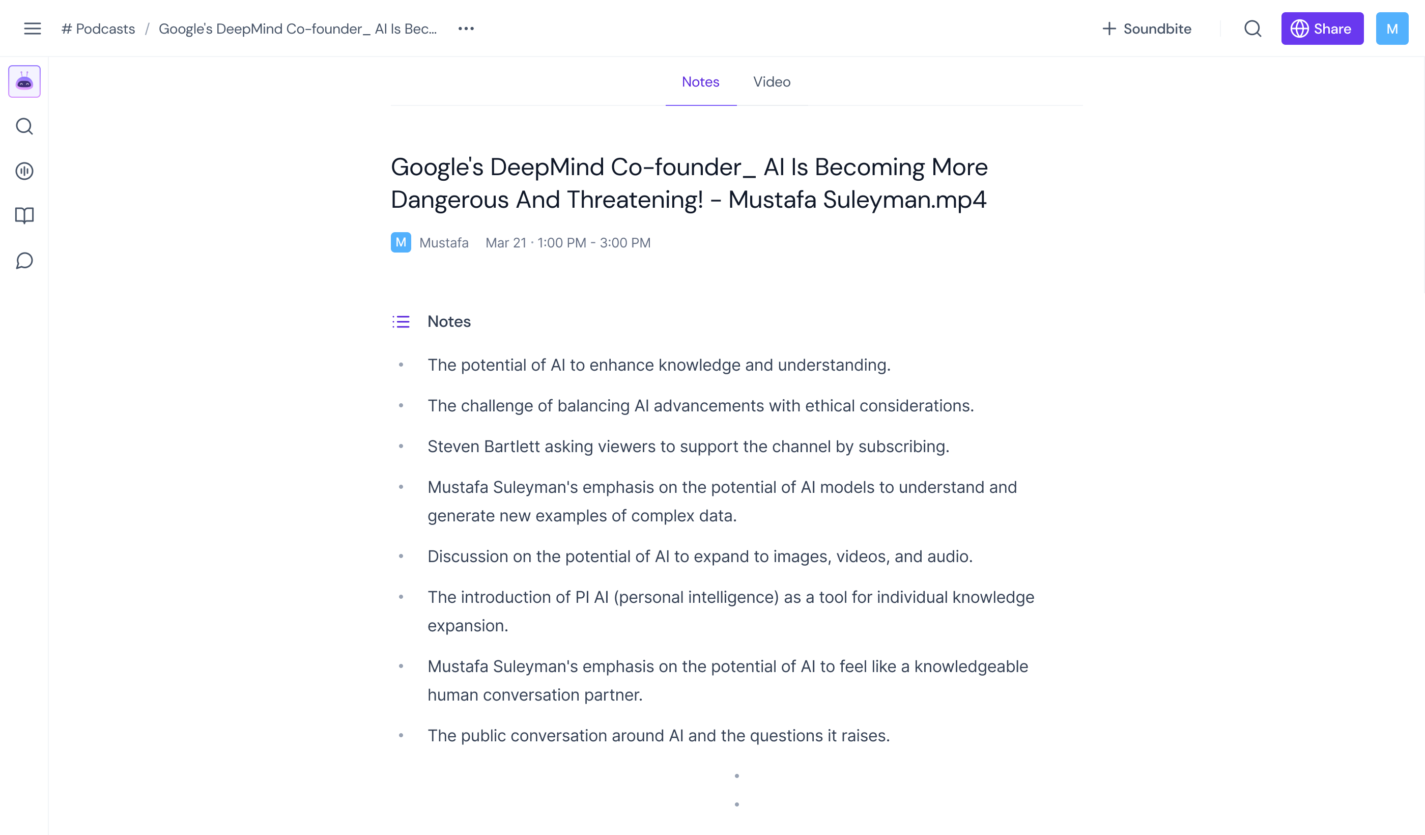 The Dairy of a CEO: Mustafa Suleyman, DeepMind Co-Founder -Summary powered by Fireflies.ai