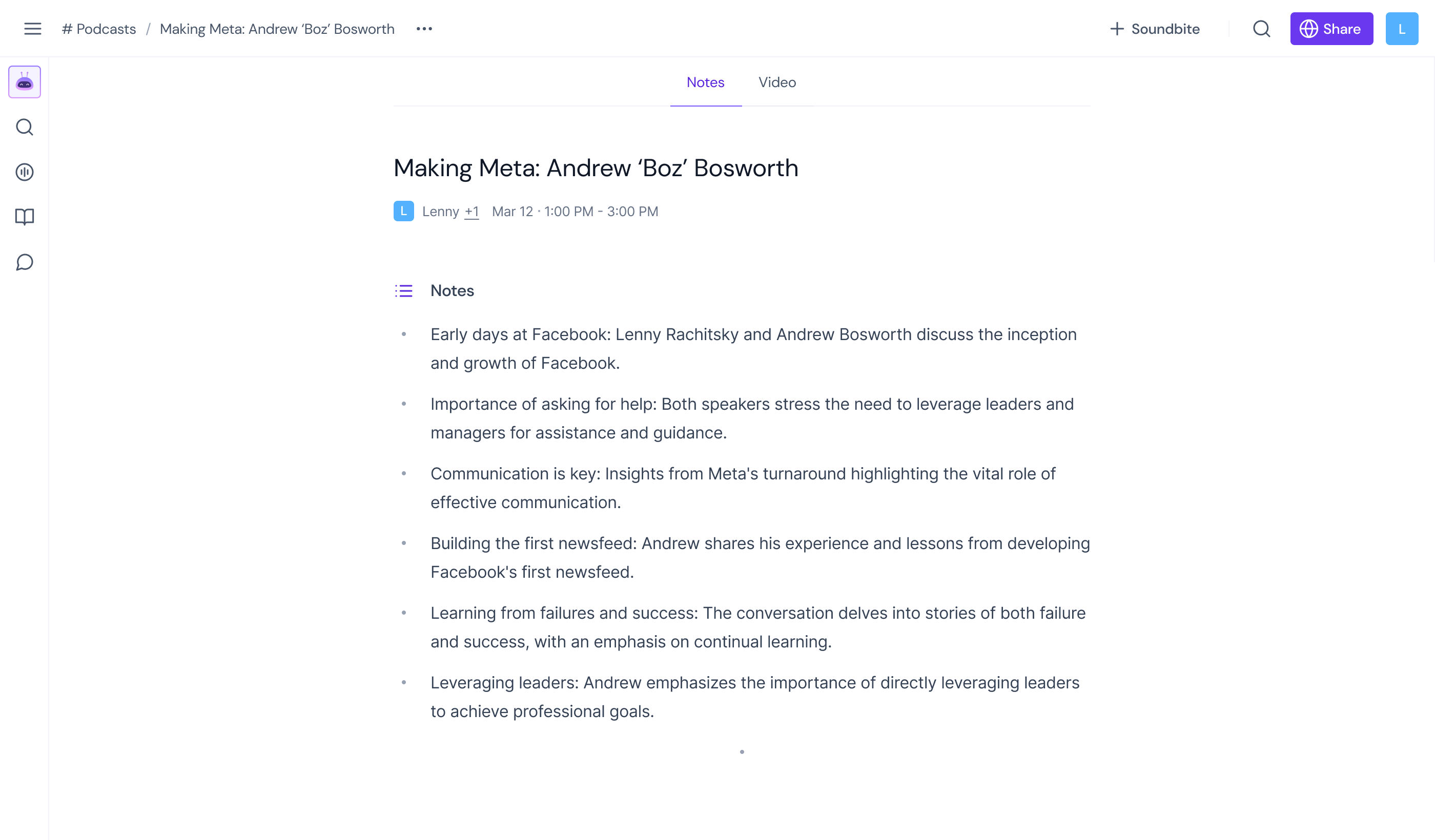 Lenny's Podcast: Andrew Bosworth | Summary powered by Fireflies.ai