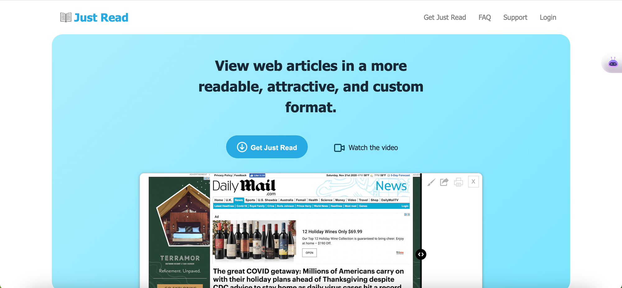 Chrome extensions for productivity - JustRead