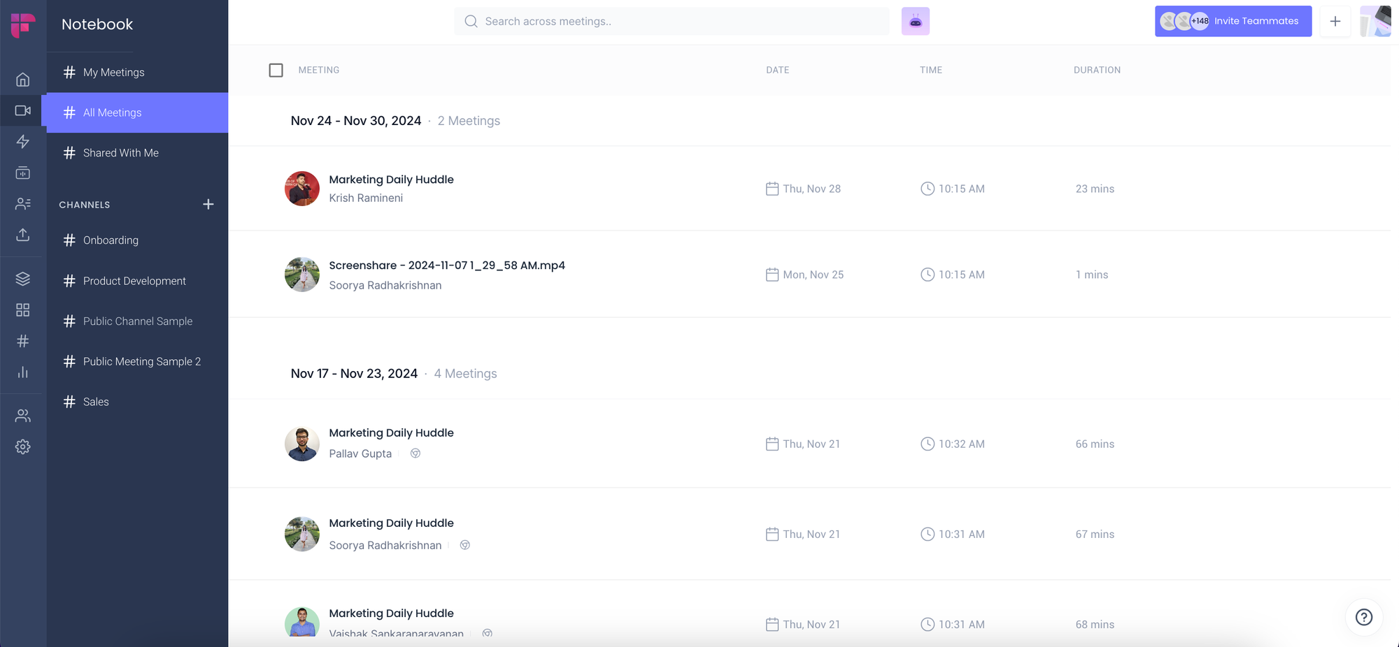 How to view your Google Meet history - Fireflies Notebook