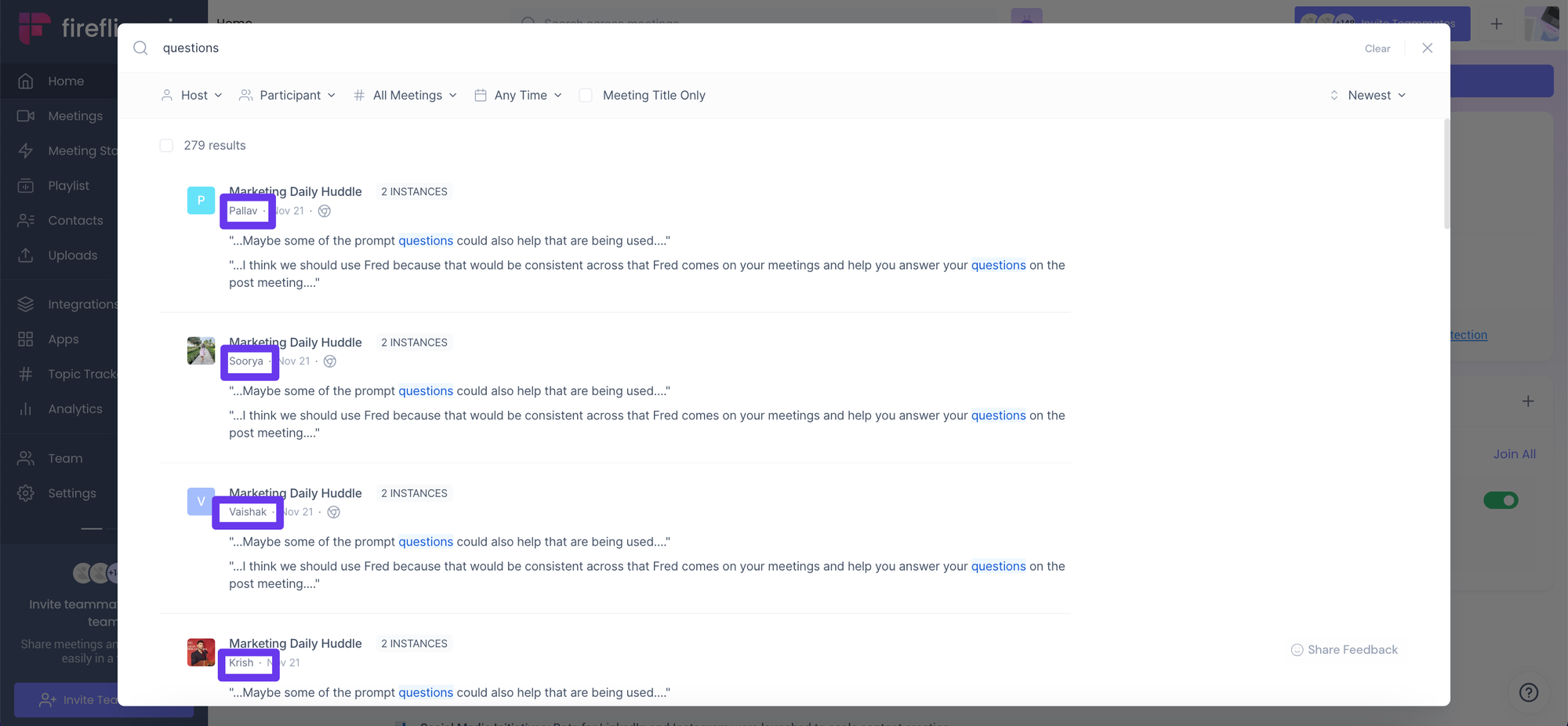 How to view your Google Meet history - Global search results