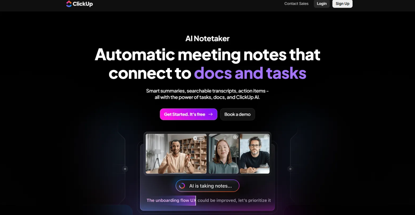 ClickUp AI Note taker for microsoft teams