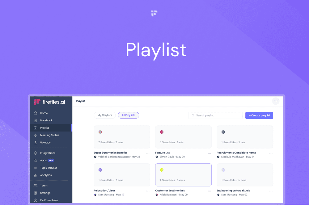 Fireflies Feature Focus: Playlist