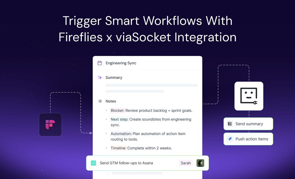 Fireflies x viaSocket: Automate Your Meetings and Streamline Workflow