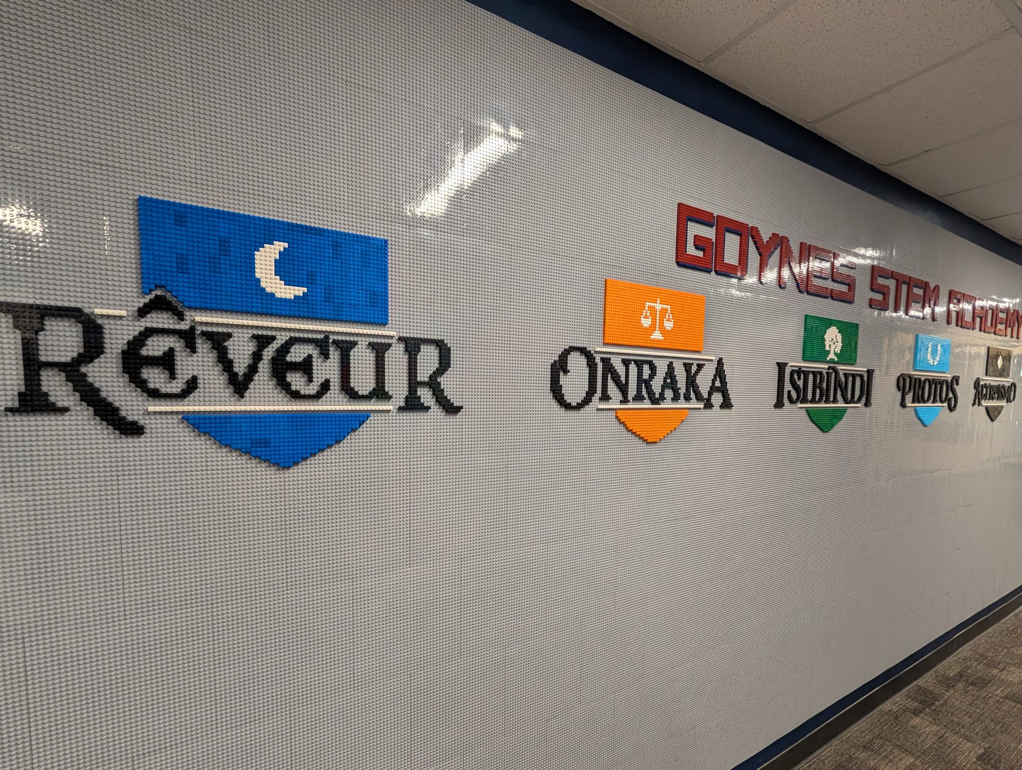 House wall made of Lego at Goynes Elementary - May 2026