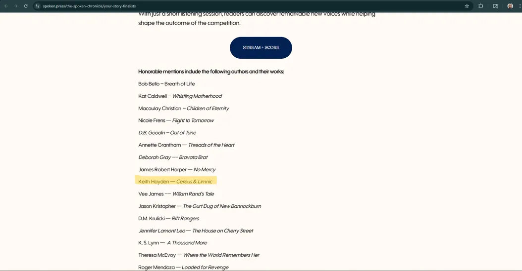 I won an award | Digital Novelist notes - 28 Mar 26