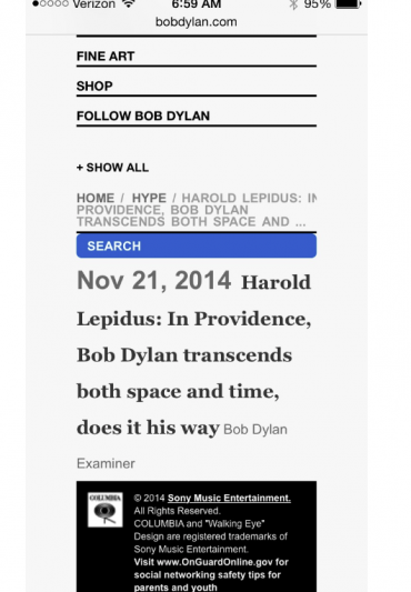 In Providence, Bob Dylan transcends both space and time, does it his way