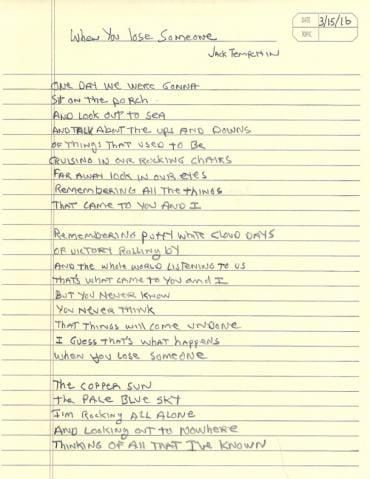 When You Lose Someone: A Poem for Glenn Frey