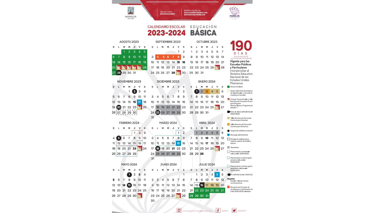 calendario no hay clases