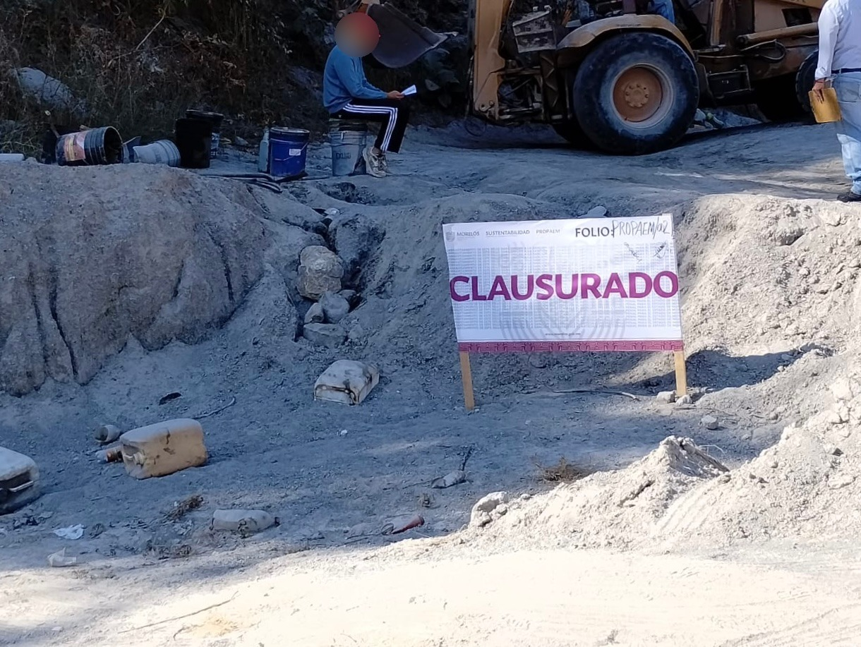 Clausuran mina de arena en Miacatlán