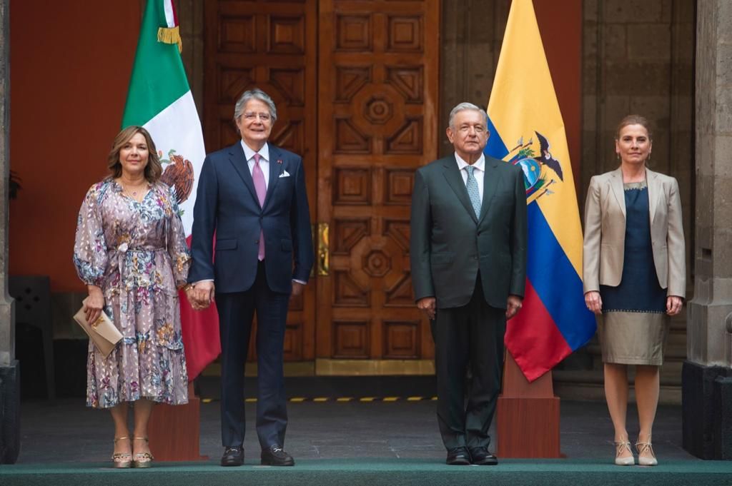 Recibe AMLO al presidente de Ecuador, Guillermo Lasso