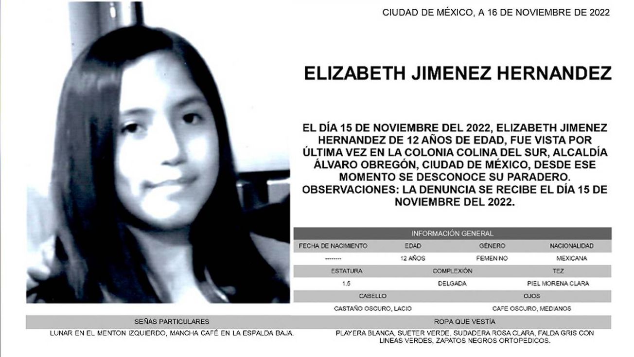 Desaparece menor en alcaldía Álvaro Obregón
