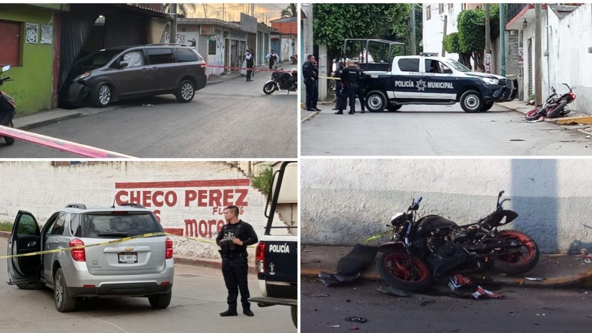 Persecución en Cuernavaca termina con un herido y daños a vehículos