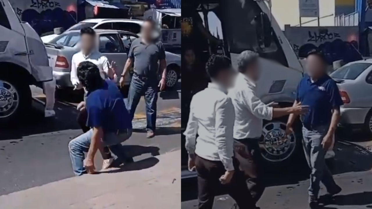 (VIDEO) Rutero se calienta y golpea a conductor de coche en Chipitlán