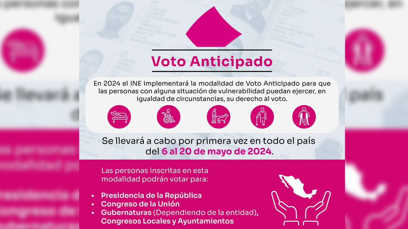 ¿Eres una persona con discapacidad? Podrías votar de manera anticipada