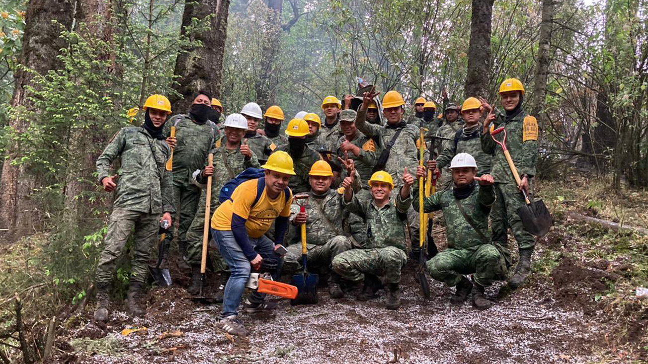 Incendio forestal "Lechuguillas" en Huitzilac controlado al 100% y liquidado al 90%