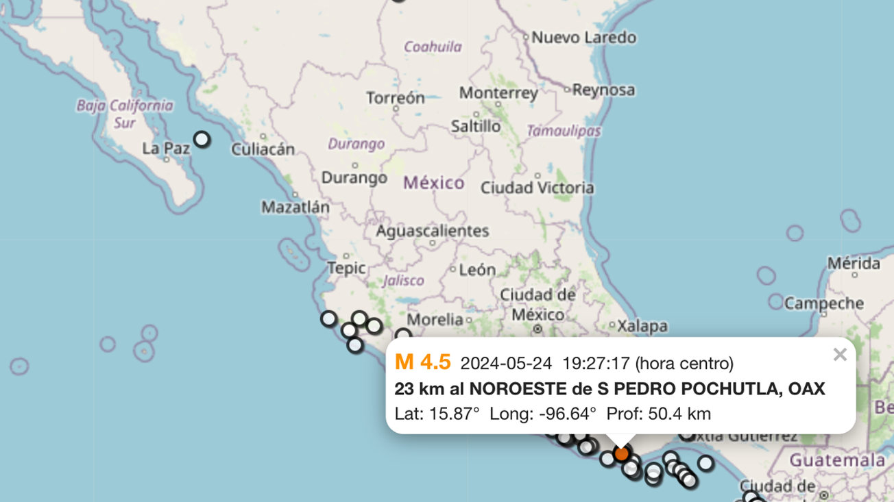 Disminuye la actividad sísmica en México durante las últimas 24 horas: SSN