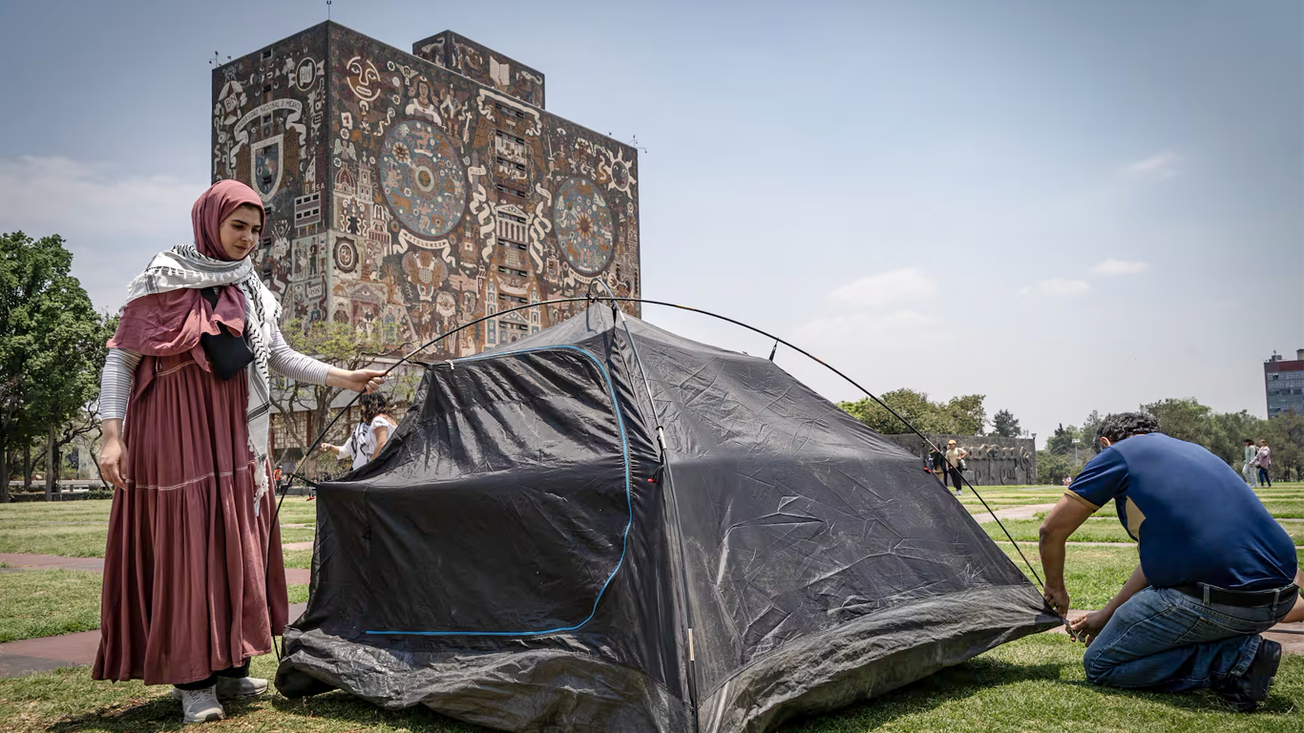 Protestas universitarias por conflicto en Gaza llegan a Latinoamérica; instalan campamento en la UNAM
