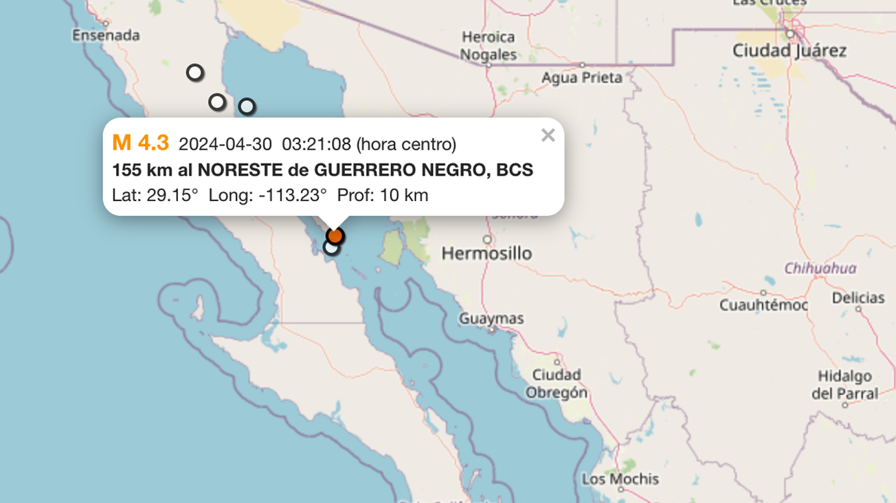 61 sismos se registraron en México durante este miércoles 30 de abril