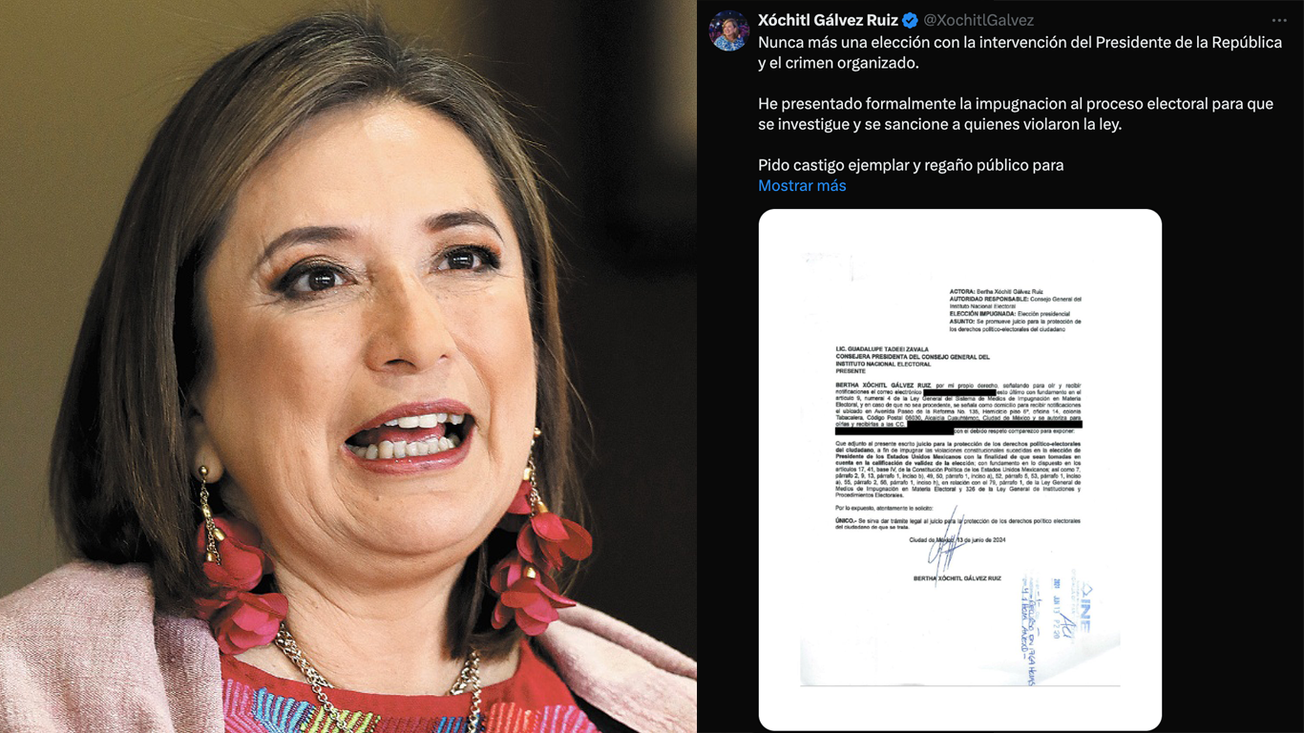Xóchitl Gálvez presenta impugnación electoral y demanda sanción para AMLO ante el INE