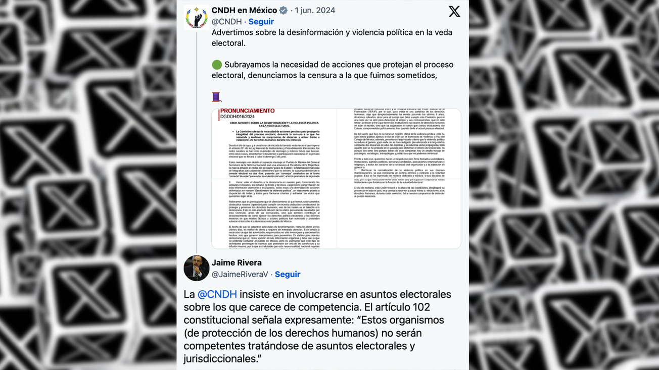 INE exhorta a la CNDH a abstenerse de intervenir en asuntos electorales