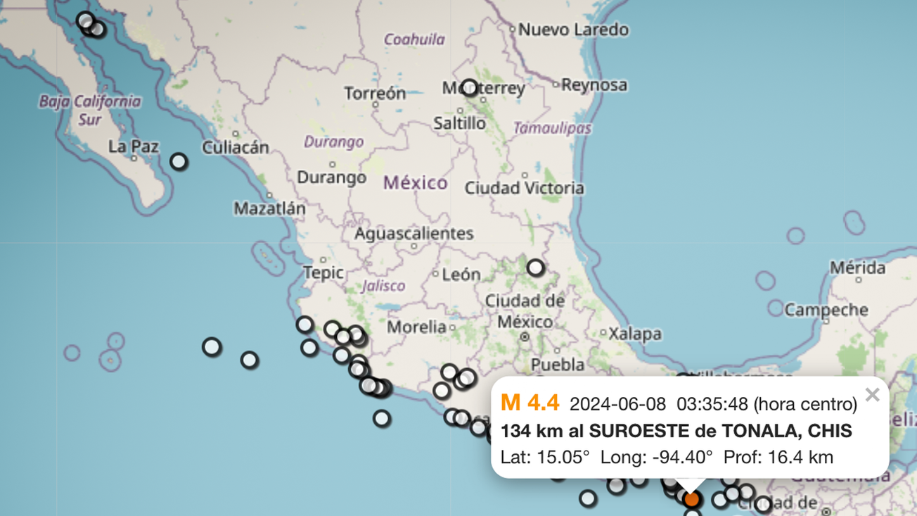 El Servicio Sismológico Nacional registró 47 sismos en México este sábado