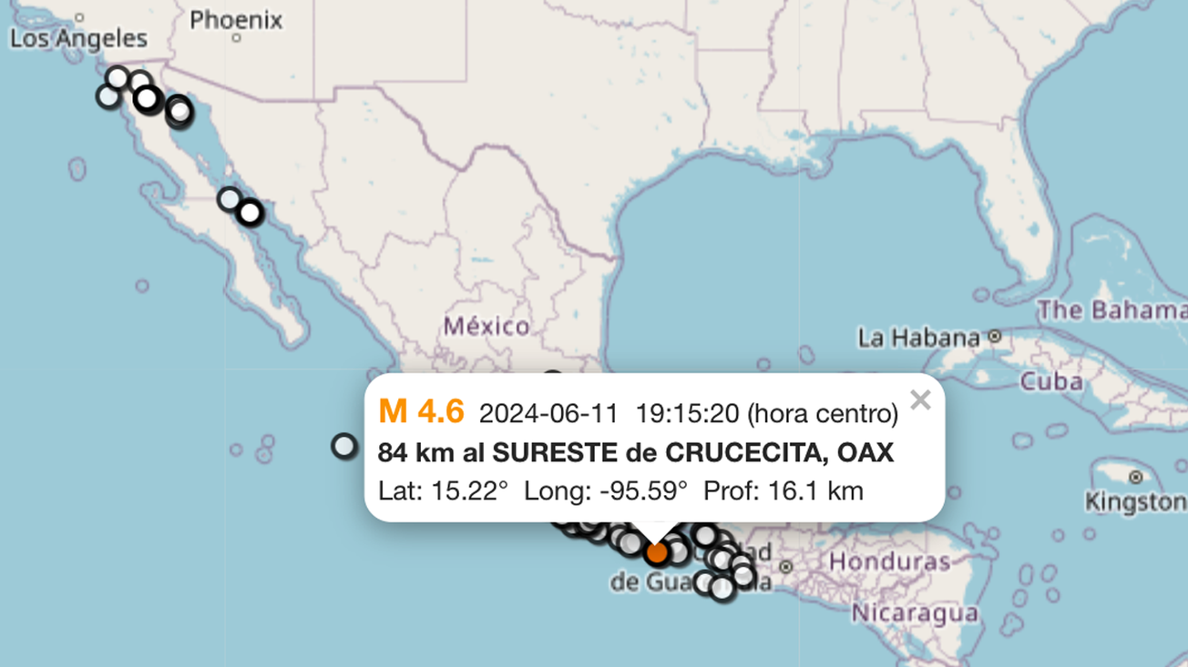 Se registran 41 sismos en ocho estados del país este martes: SSN