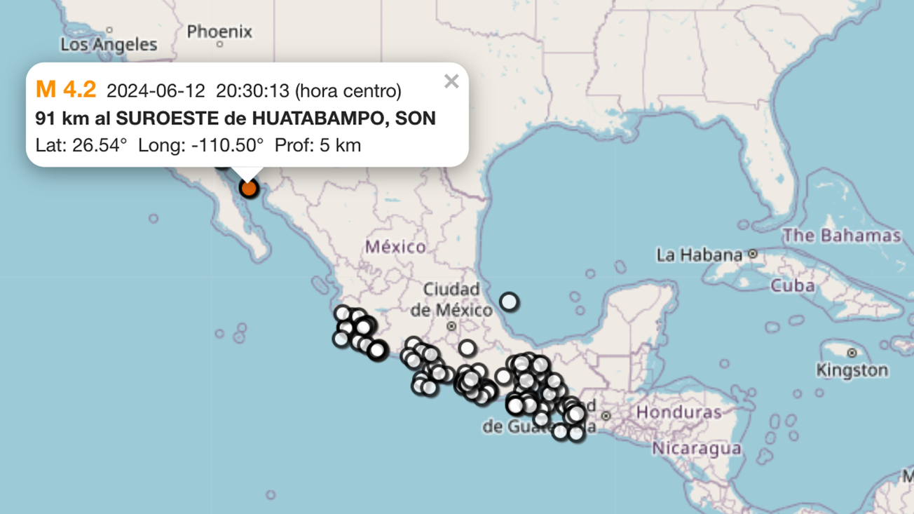 México registró 61 sismos durante este miércoles 12 de junio