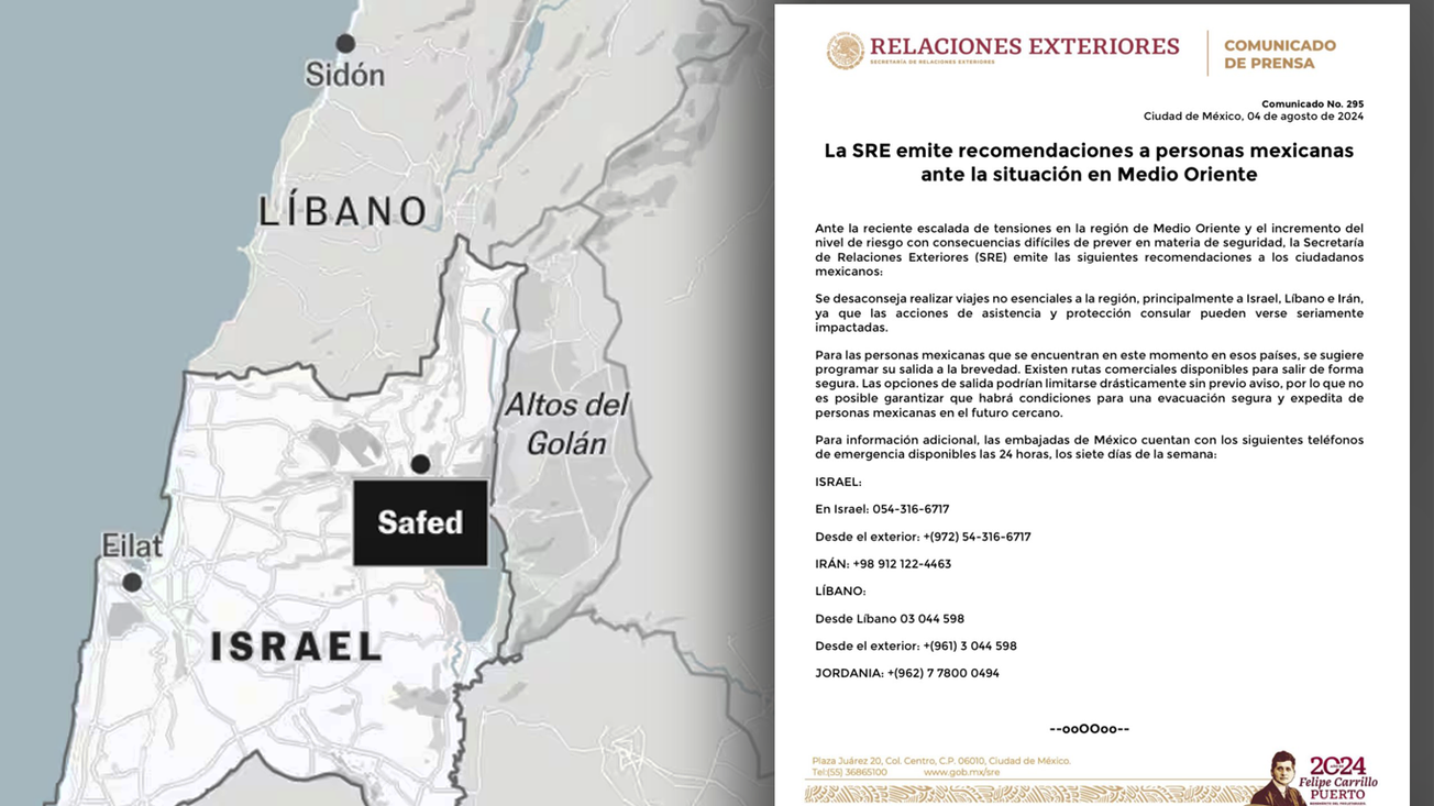 SRE aconseja a mexicanos abstenerse de viajar a Medio Oriente