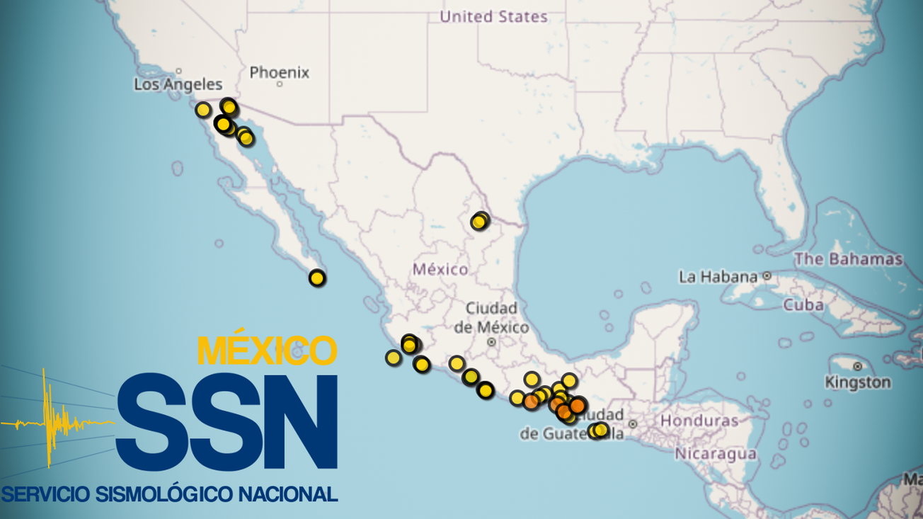 Servicio Sismológico registra 60 movimientos en las 24 horas en México