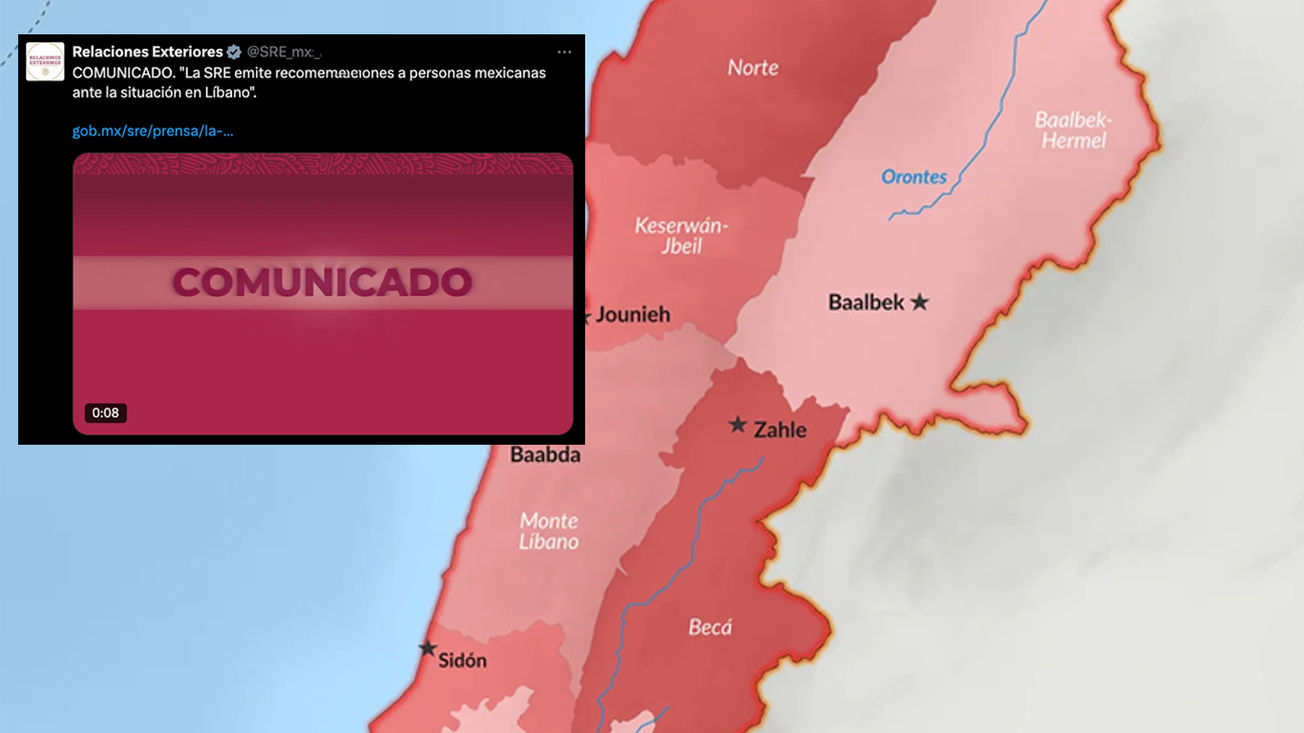 SRE recomienda a mexicanos salir de inmediato de Líbano ante escalada del conflicto