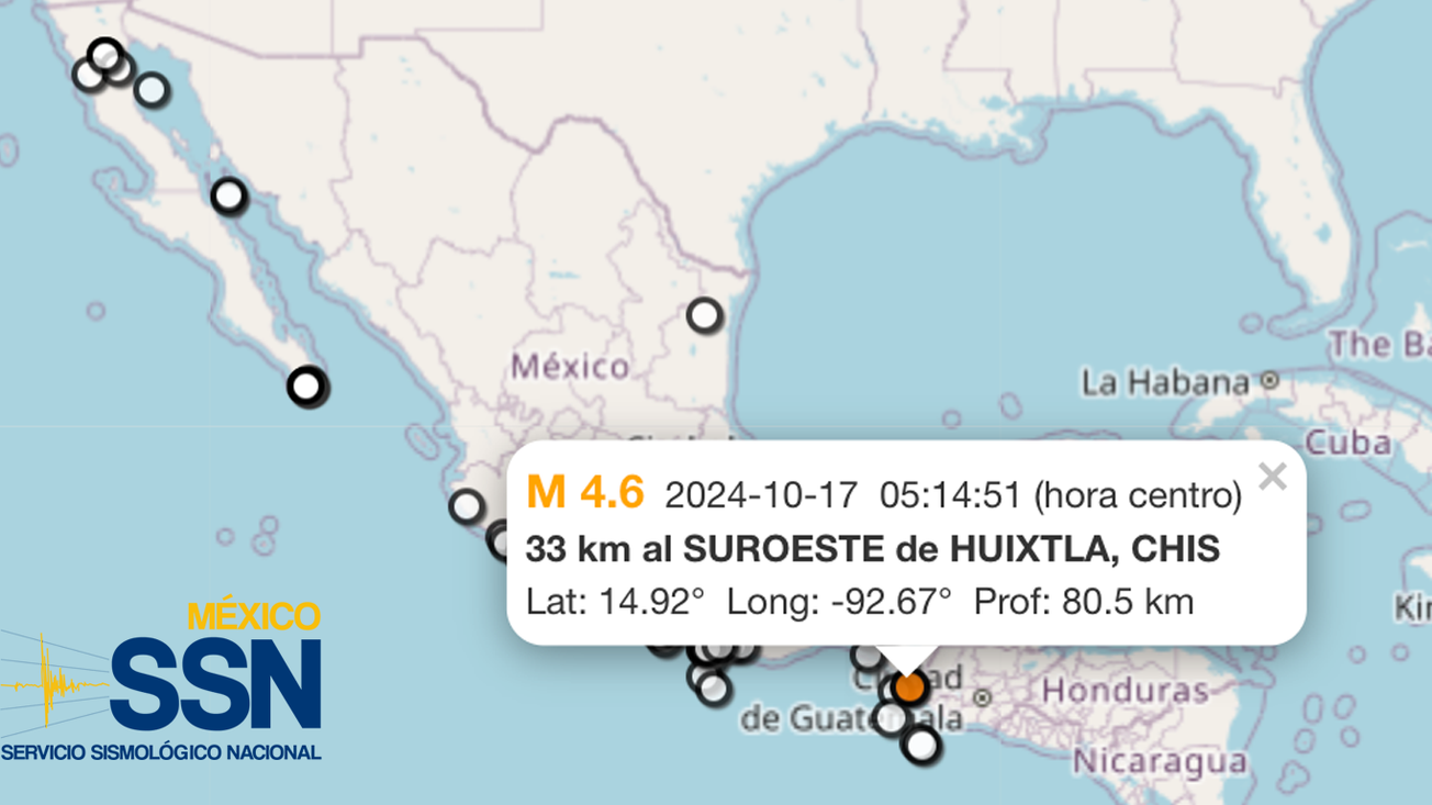84 Sismos sacudieron 11 estados del país este jueves: SSN
