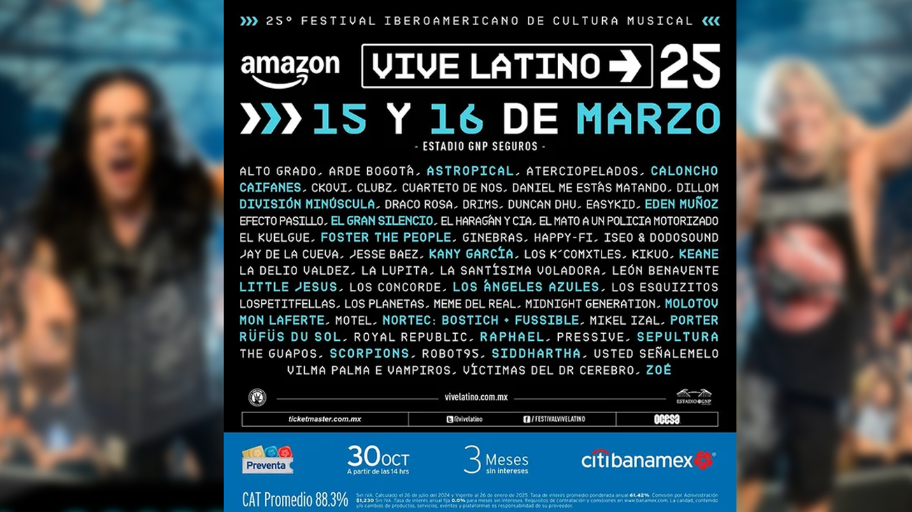 Vive Latino 2025: Scorpions, Caifanes y Foster the People lideran el cartel