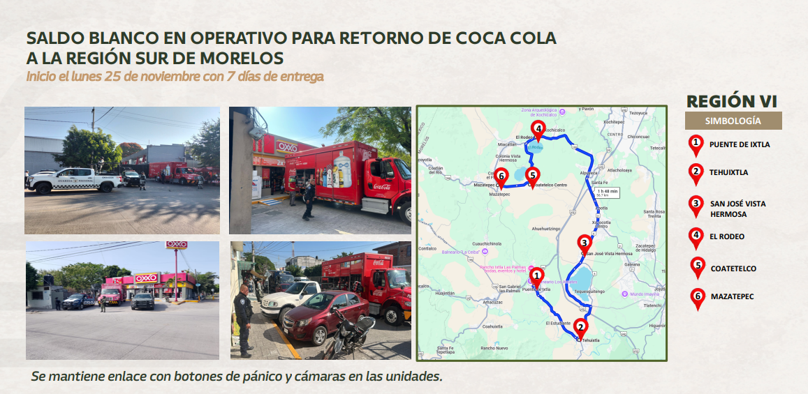 Coca-Cola reactiva distribución en zona sur de Morelos