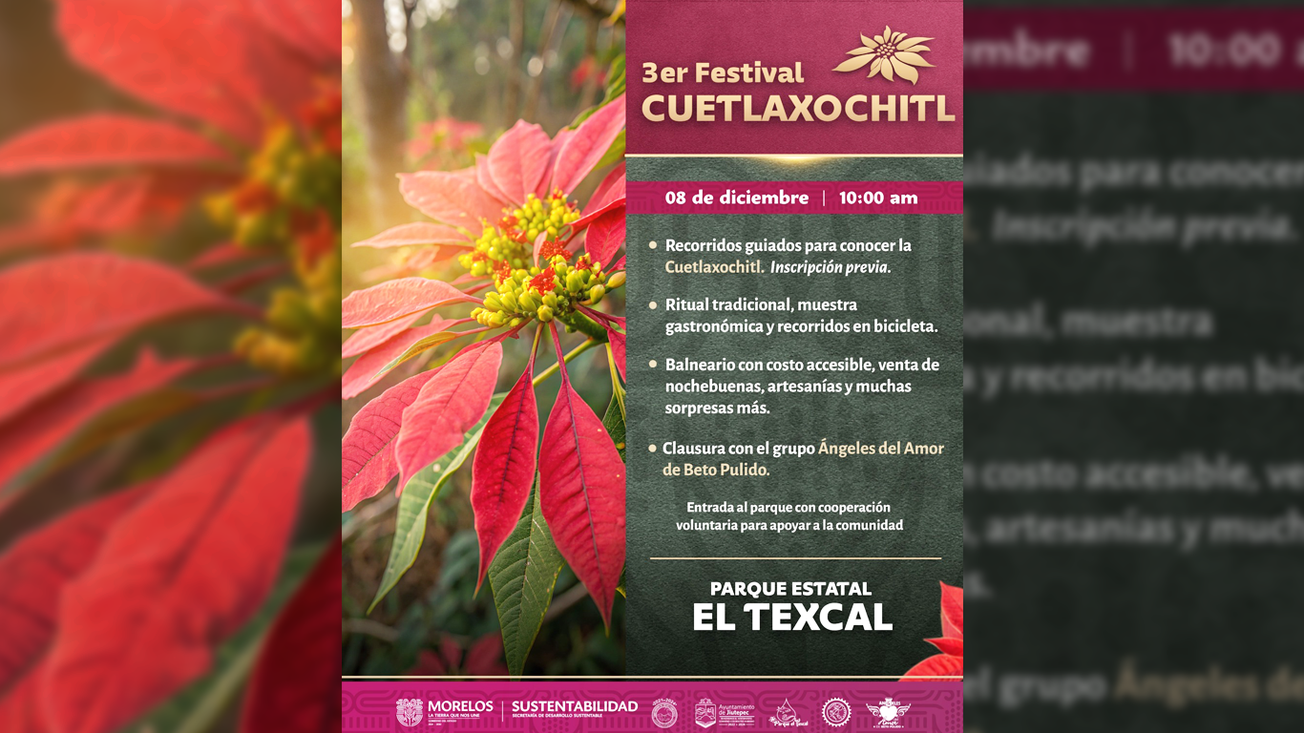 El Texcal será escenario del Tercer Festival Cuetlaxochitl