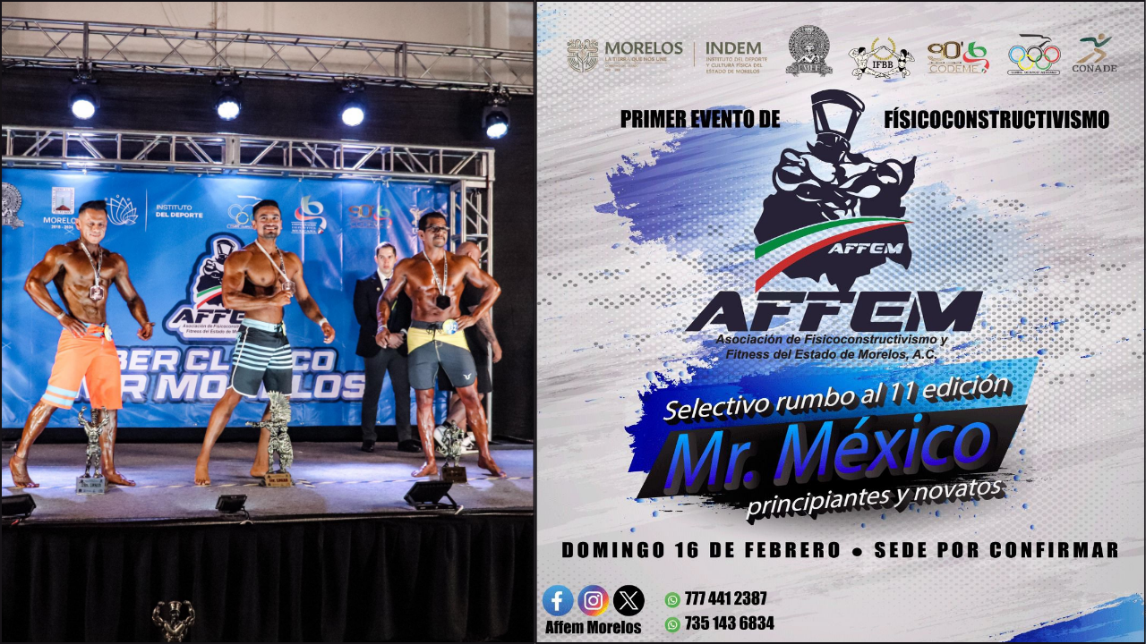 Tendrá Morelos primer evento 2025 de Fisicoconstructivismo y Fitness