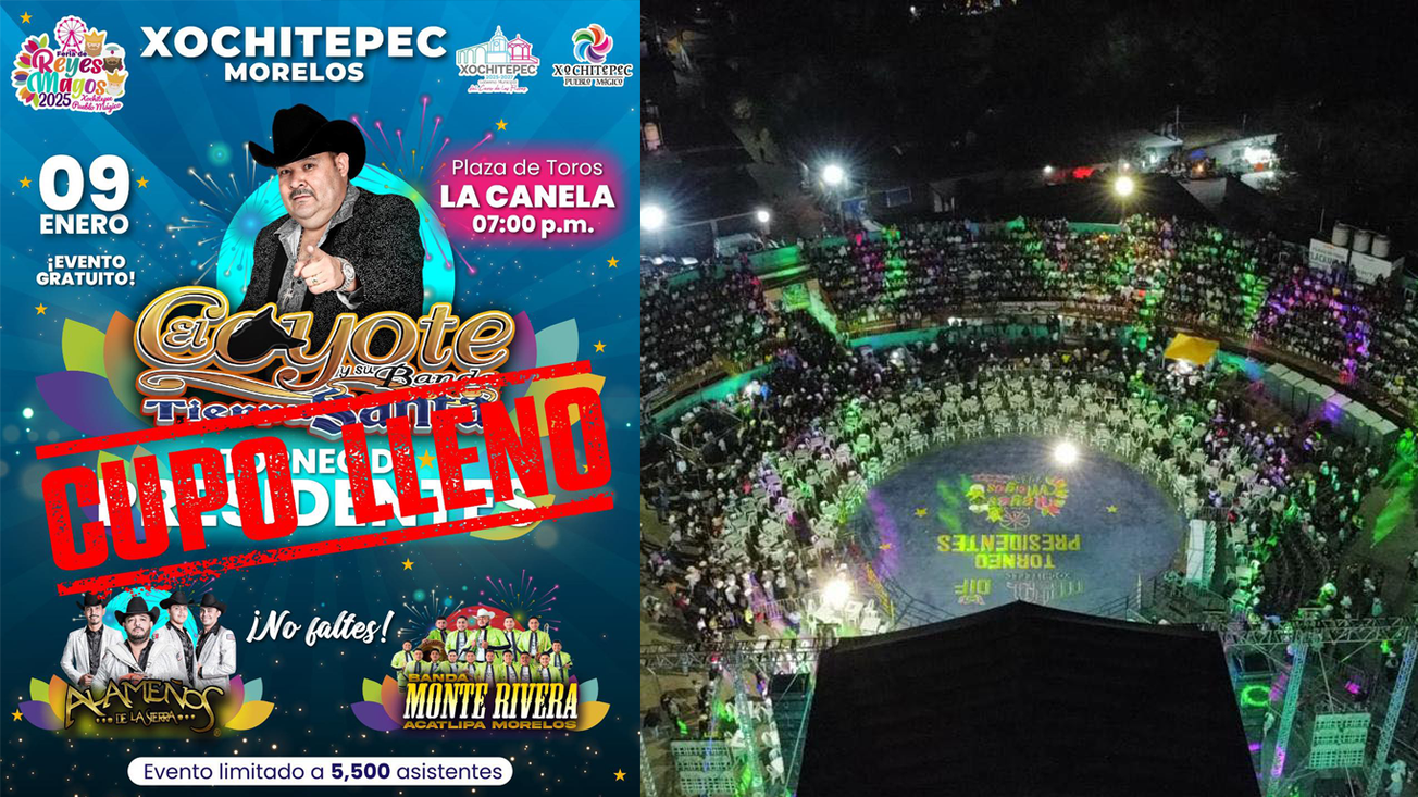 Lleno total esta noche en presentación de El Coyote en Xochitepec