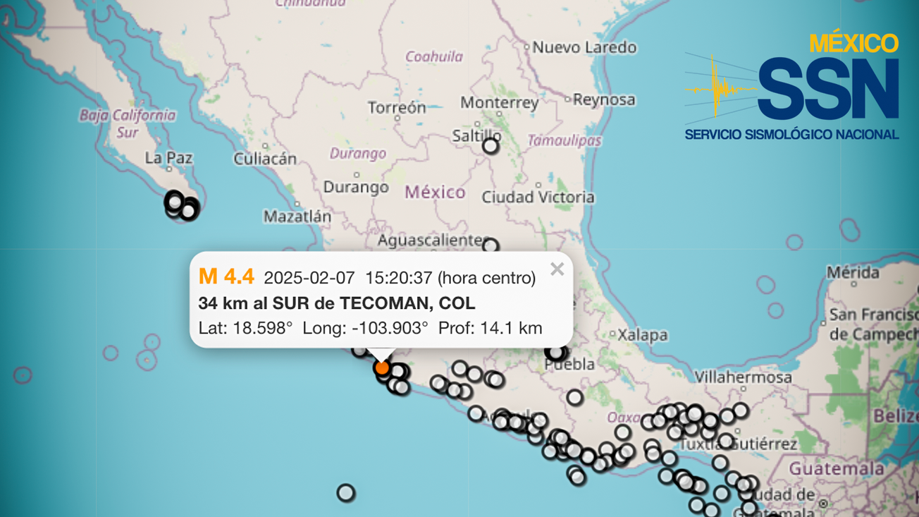 México registra 87 sismos en 11 estados en las últimas 24 horas