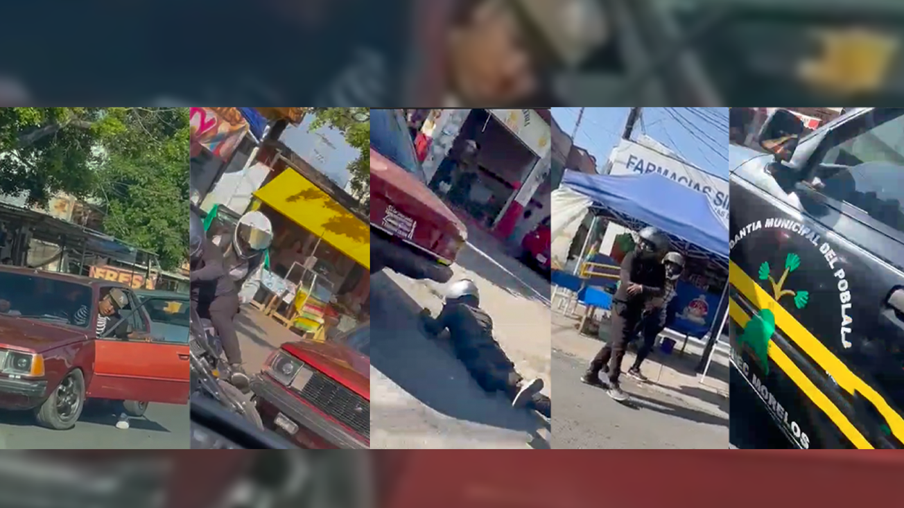 Sujeto amedrenta y atropella a repartidores en Ocotepec