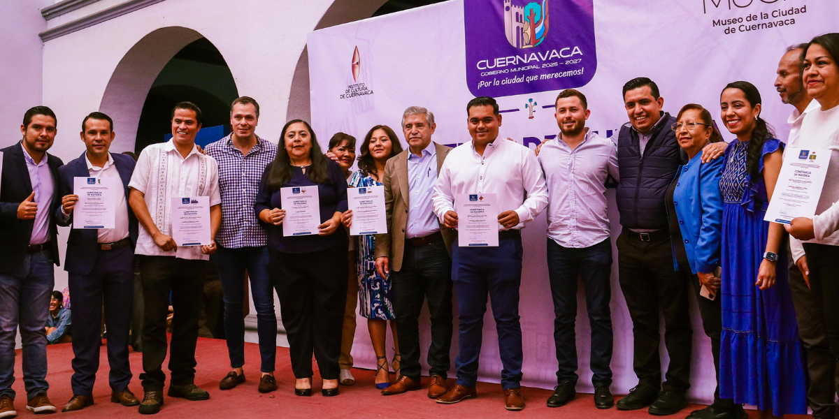 Entrega Gobierno de Cuernavaca constancia de mayoría a nuevos ayudantes municipales