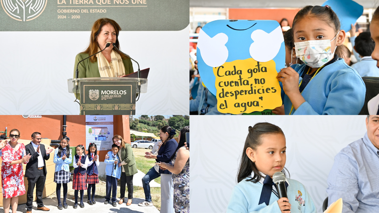 Instalará Gobierno de Morelos 324 sistemas de captación de agua pluvial en escuelas nivel básico